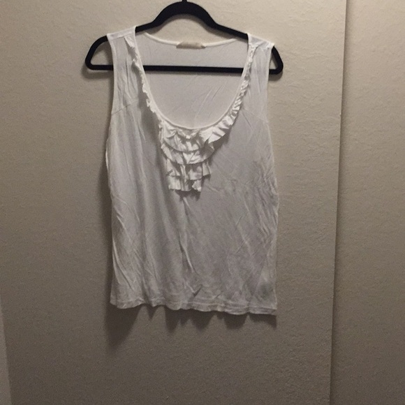 Old Navy White Ruffled Tank Size L - Picture 1 of 6